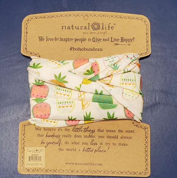 Natural Life Pineapple 🍍 Print Boho Wrap Headband - Picture 2 of 4